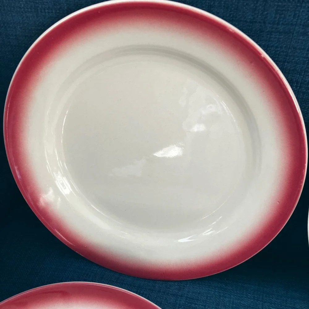 Homer Laughlin Best China Red Airbrush Rim 8.75